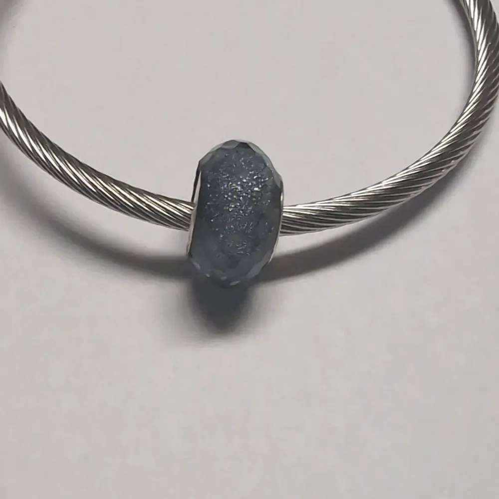 Gray Glittery Charm‎ for Pandora Style Bracelet